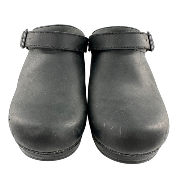Dansko size 37 6.5-7 238020202 black Napa leather orthopedic nursing clogs - Picture 3 of 15